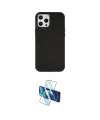 ieg™ iPhone 12 Pro Max Kılıf Çekirdek Çizgi - Siyah 3D Antistatik Cam Ekran Koruyucu