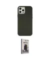 ieg™ iPhone 12 Pro Max Kılıf Çekirdek Çizgi - Siyah Bilvis Hayalet Cam Ekran Koruyucu