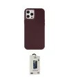 ieg™ iPhone 12 Pro Max Kılıf Çekirdek Çizgi - Siyah Bilvis Hayalet Cam Ekran Koruyucu