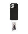 ieg™ iPhone 12 Pro Max Kılıf Çekirdek Çizgi - Siyah Bilvis Hayalet Cam Ekran Koruyucu