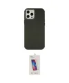 ieg™ iPhone 12 Pro Max Kılıf Çekirdek Çizgi - Siyah Joko 5D Cam