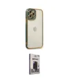 ieg™ iPhone 12 Pro Max Kılıf Çekirdek Klasik Serisi - Siyah Bilvis Hayalet Cam Ekran Koruyucu