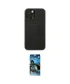 ieg™ iPhone 12 Pro Max Kılıf Çekirdek Yansıma - Siyah 34D Izgaralı Cam