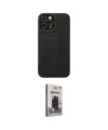 ieg™ iPhone 12 Pro Max Kılıf Çekirdek Yansıma - Siyah Bilvis Hayalet Cam Ekran Koruyucu