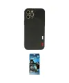 ieg™ iPhone 12 Pro Max Kılıf Doruk Asil Koleksiyonu - Siyah 34D Izgaralı Cam