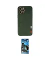 ieg™ iPhone 12 Pro Max Kılıf Doruk Asil Koleksiyonu - Siyah 34D Izgaralı Cam
