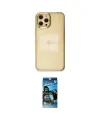 ieg™ iPhone 12 Pro Max Kılıf Doruk Doku Prime - Siyah 34D Izgaralı Cam