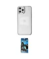 ieg™ iPhone 12 Pro Max Kılıf Doruk Doku Prime - Siyah 34D Izgaralı Cam