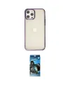 ieg™ iPhone 12 Pro Max Kılıf Doruk Doku Prime - Siyah 34D Izgaralı Cam