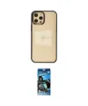 ieg™ iPhone 12 Pro Max Kılıf Doruk Doku Prime - Siyah 34D Izgaralı Cam