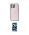 ieg™ iPhone 12 Pro Max Kılıf Doruk Doku Prime - Siyah 34D Izgaralı Cam