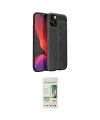 ieg™ iPhone 12 Pro Max Kılıf Doruk Klasik Özel Seri - Siyah 20D Premium Cam Ekran Koruyucu