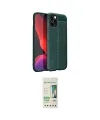 ieg™ iPhone 12 Pro Max Kılıf Doruk Klasik Özel Seri - Siyah 20D Premium Cam Ekran Koruyucu