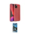 ieg™ iPhone 12 Pro Max Kılıf Doruk Klasik Özel Seri - Siyah 34D Izgaralı Cam
