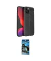 ieg™ iPhone 12 Pro Max Kılıf Doruk Klasik Özel Seri - Siyah 34D Izgaralı Cam