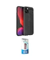 ieg™ iPhone 12 Pro Max Kılıf Doruk Klasik Özel Seri - Siyah 5D Eko Cam Ekran Koruyucu