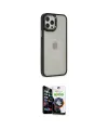 ieg™ iPhone 12 Pro Max Kılıf Eksen Doku Prime - Şeffaf Temperli Cam Ekran Koruyucu