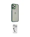 ieg™ iPhone 12 Pro Max Kılıf Eksen Doku Prime - Şeffaf Uv Polymer Nano Ekran Koruyucu