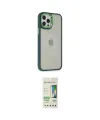 ieg™ iPhone 12 Pro Max Kılıf Eksen Doku Prime - Siyah 20D Premium Cam Ekran Koruyucu