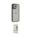 ieg™ iPhone 12 Pro Max Kılıf Eksen Doku Prime - Siyah 20D Premium Cam Ekran Koruyucu