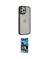 ieg™ iPhone 12 Pro Max Kılıf Eksen Doku Prime - Siyah 34D Izgaralı Cam