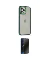 ieg™ iPhone 12 Pro Max Kılıf Eksen Doku Prime - Siyah 3D Antistatik Hayalet Cam Ekran Koruyucu