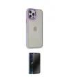ieg™ iPhone 12 Pro Max Kılıf Eksen Doku Prime - Siyah 3D Antistatik Hayalet Cam Ekran Koruyucu