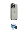 ieg™ iPhone 12 Pro Max Kılıf Eksen Doku Prime - Siyah 3D Antistatik Seramik Nano Ekran Koruyucu