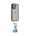 ieg™ iPhone 12 Pro Max Kılıf Eksen Doku Prime - Siyah 5D Eko Cam Ekran Koruyucu