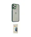ieg™ iPhone 12 Pro Max Kılıf Eksen Doku Prime - Siyah 6D Mat Seramik Hayalet Nano Ekran Koruyucu