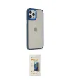 ieg™ iPhone 12 Pro Max Kılıf Eksen Doku Prime - Siyah 6D Mat Seramik Hayalet Nano Ekran Koruyucu