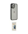 ieg™ iPhone 12 Pro Max Kılıf Eksen Doku Prime - Siyah 6D Mat Seramik Hayalet Nano Ekran Koruyucu