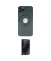 ieg™ iPhone 12 Pro Max Kılıf Eksen Klasik Prime - Siyah 3D Antistatik Hayalet Cam Ekran Koruyucu