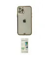 ieg™ iPhone 12 Pro Max Kılıf Eksen Minimal Koleksiyonu - Siyah 20D Premium Cam Ekran Koruyucu