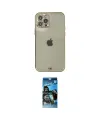 ieg™ iPhone 12 Pro Max Kılıf Eksen Minimal Koleksiyonu - Siyah 34D Izgaralı Cam