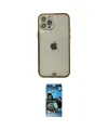 ieg™ iPhone 12 Pro Max Kılıf Eksen Minimal Koleksiyonu - Siyah 34D Izgaralı Cam