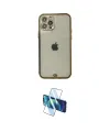 ieg™ iPhone 12 Pro Max Kılıf Eksen Minimal Koleksiyonu - Siyah 3D Antistatik Cam Ekran Koruyucu