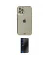 ieg™ iPhone 12 Pro Max Kılıf Eksen Minimal Koleksiyonu - Siyah 3D Antistatik Hayalet Cam Ekran Koruyucu