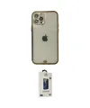 ieg™ iPhone 12 Pro Max Kılıf Eksen Minimal Koleksiyonu - Siyah Bilvis Hayalet Cam Ekran Koruyucu