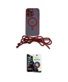 ieg™ iPhone 12 Pro Max Kılıf Eksen Özel Seri - Şeffaf Temperli Cam Ekran Koruyucu