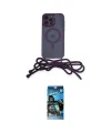 ieg™ iPhone 12 Pro Max Kılıf Eksen Özel Seri - Siyah 34D Izgaralı Cam