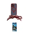 ieg™ iPhone 12 Pro Max Kılıf Eksen Özel Seri - Siyah 34D Izgaralı Cam