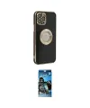 ieg™ iPhone 12 Pro Max Kılıf İz Form Serisi - Siyah 34D Izgaralı Cam
