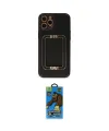 ieg™ iPhone 12 Pro Max Kılıf Kozmos Minimal Prime - Siyah 18D Cam Ekran Koruyucu