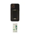 ieg™ iPhone 12 Pro Max Kılıf Kozmos Minimal Prime - Siyah 20D Premium Cam Ekran Koruyucu