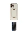 ieg™ iPhone 12 Pro Max Kılıf Kozmos Minimal Prime - Siyah 3D Antistatik Hayalet Cam Ekran Koruyucu