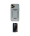ieg™ iPhone 12 Pro Max Kılıf Kozmos Minimal Prime - Siyah 3D Antistatik Hayalet Cam Ekran Koruyucu