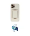 ieg™ iPhone 12 Pro Max Kılıf Kozmos Minimal Prime - Siyah 3D Antistatik Seramik Nano Ekran Koruyucu