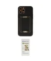 ieg™ iPhone 12 Pro Max Kılıf Kozmos Minimal Prime - Siyah Mat Seramik Nano Ekran Koruyucu