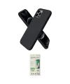 ieg™ iPhone 12 Pro Max Kılıf Kozmos Yansıma Özel Seri - Siyah 20D Premium Cam Ekran Koruyucu